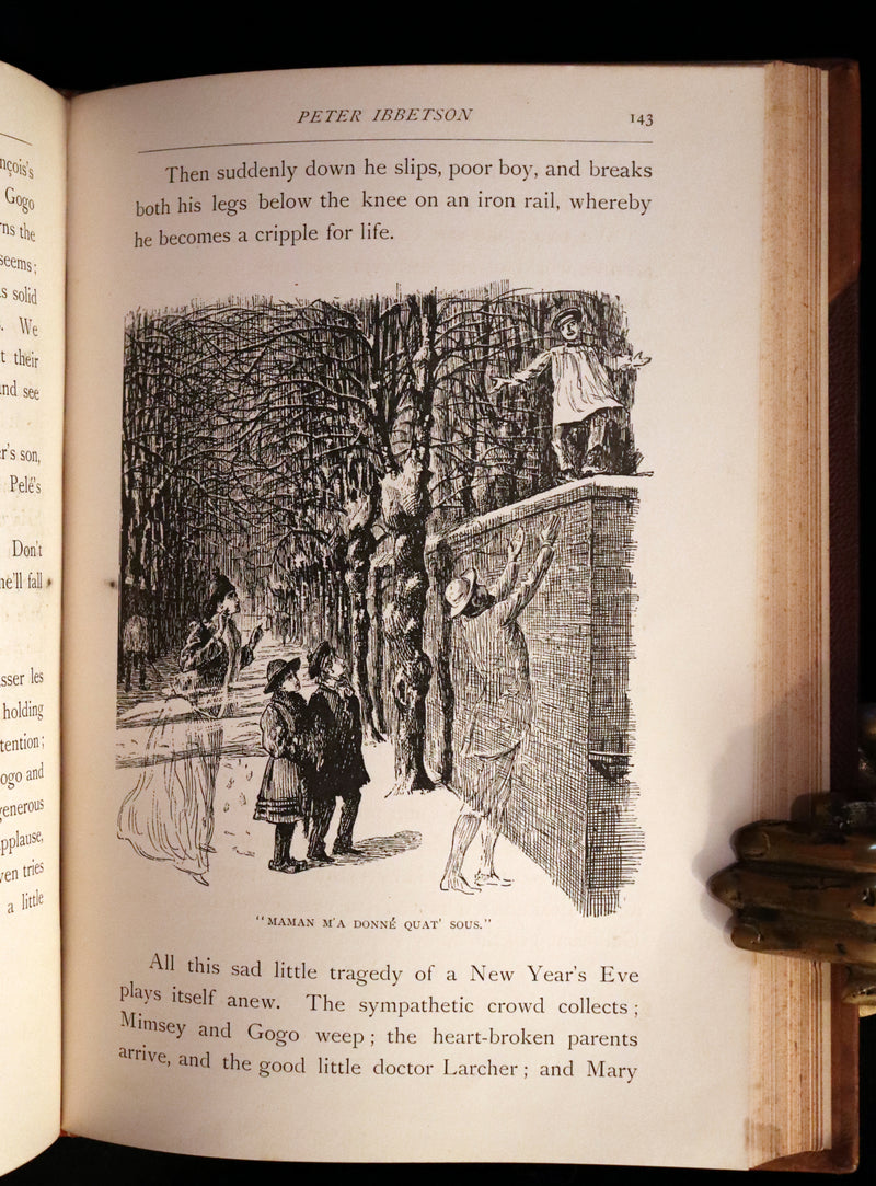 1892 First 2 Volumes Edition - Peter Ibbetson, A strange tale of Communication through Dreams by George Du Maurier.