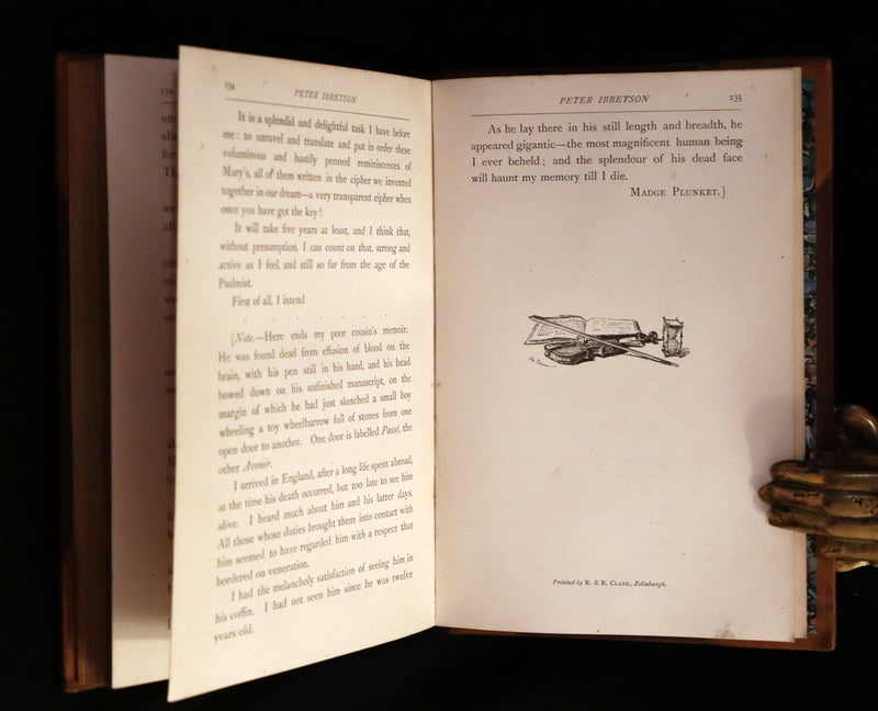 1892 First 2 Volumes Edition - Peter Ibbetson, A strange tale of Communication through Dreams by George Du Maurier.