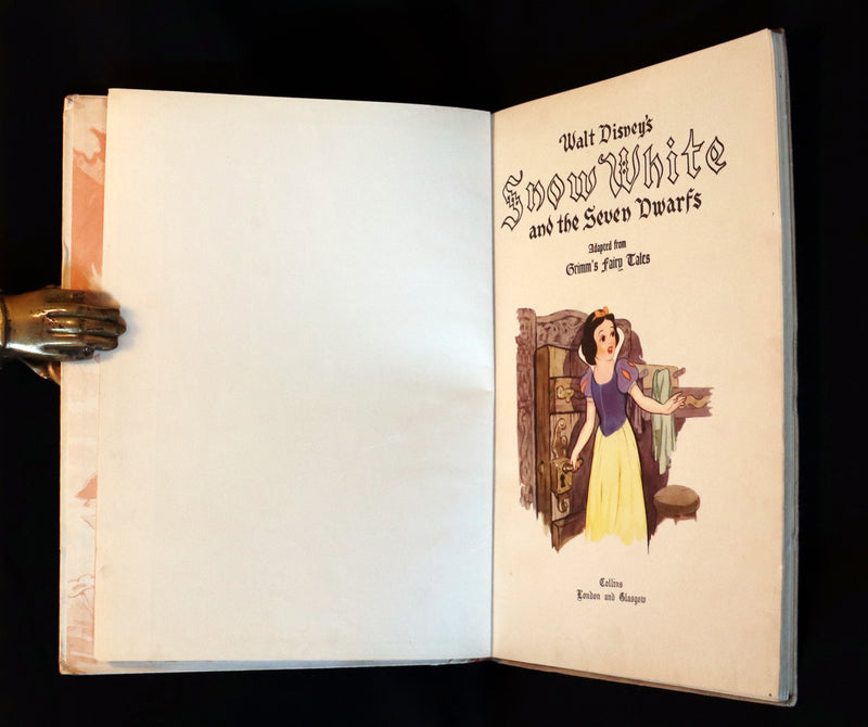 1938 Rare First UK Edition - Walt Disney SNOW WHITE and the Seven Dwarfs. Adapted from Grimm's Fairy Tales.