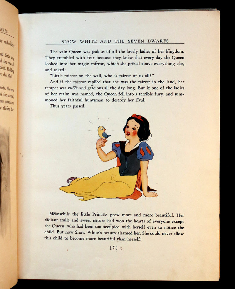 1938 Rare First UK Edition - Walt Disney SNOW WHITE and the Seven Dwarfs. Adapted from Grimm's Fairy Tales.