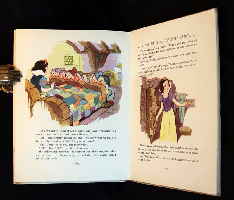 1938 Rare First UK Edition - Walt Disney SNOW WHITE and the Seven Dwarfs. Adapted from Grimm's Fairy Tales.