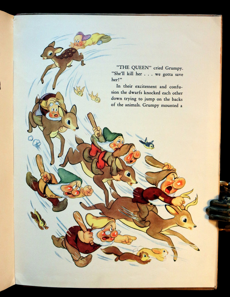1938 Rare First UK Edition - Walt Disney SNOW WHITE and the Seven Dwarfs. Adapted from Grimm's Fairy Tales.