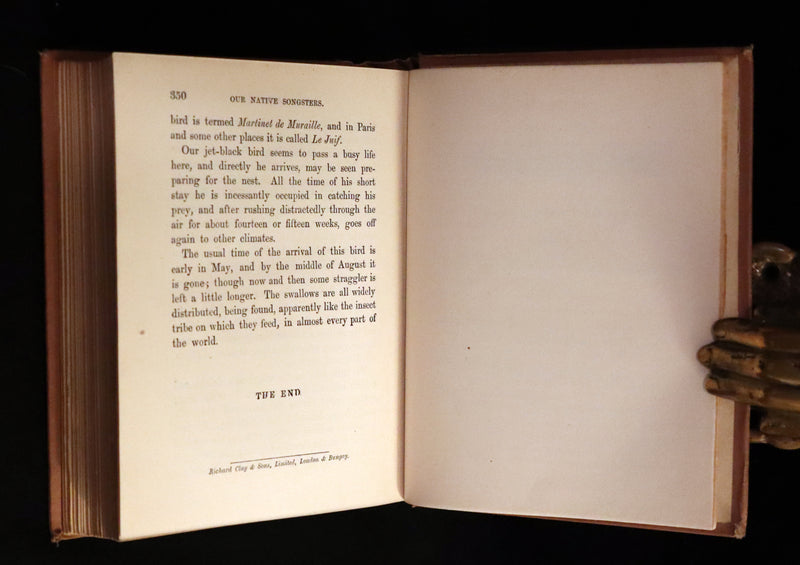 1899 Rare Ornithology Book ~ Our Native Songsters with 72 coloured plates by Anne Pratt.