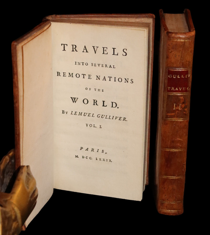 1779 Rare Book set - Gulliver's Travels Into Several Remote Nations of the World by Jonathan Swift.