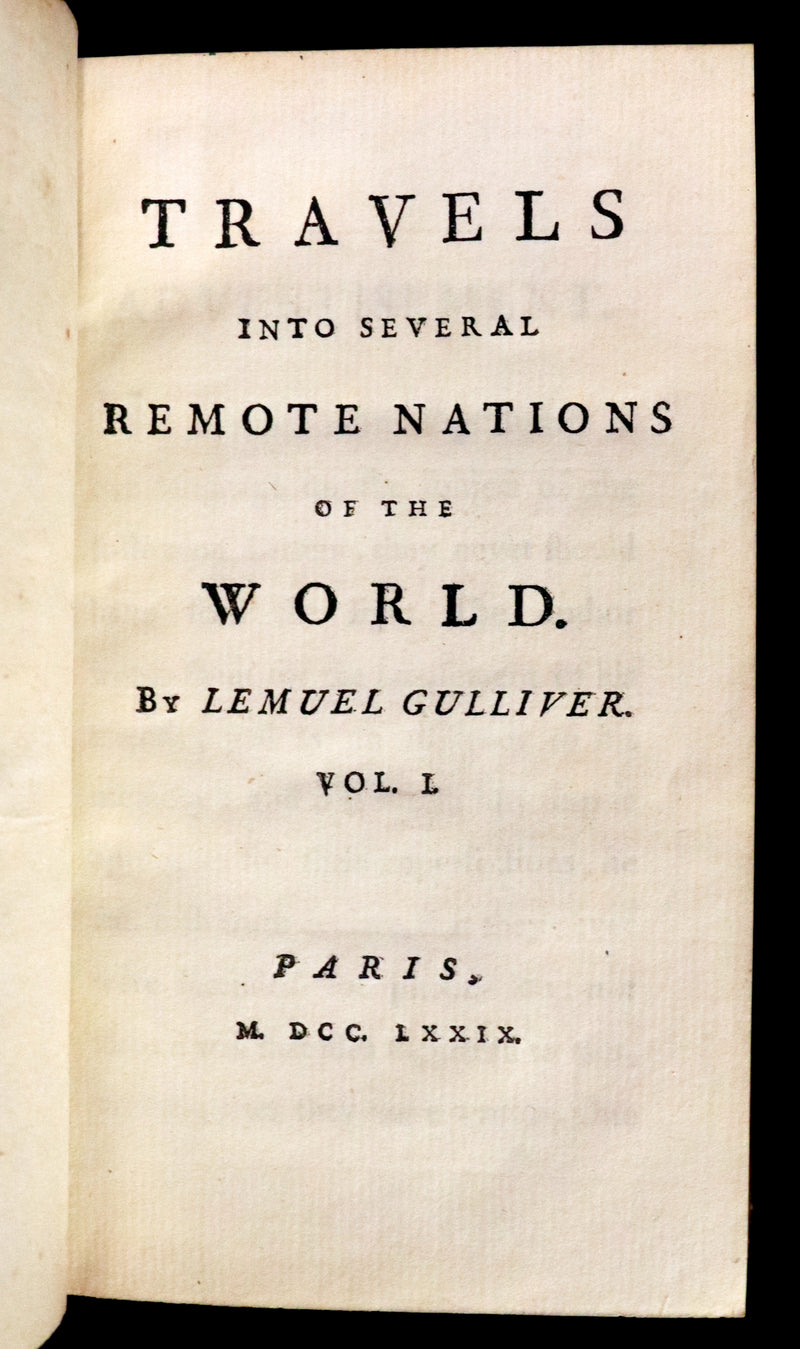 1779 Rare Book set - Gulliver's Travels Into Several Remote Nations of the World by Jonathan Swift.