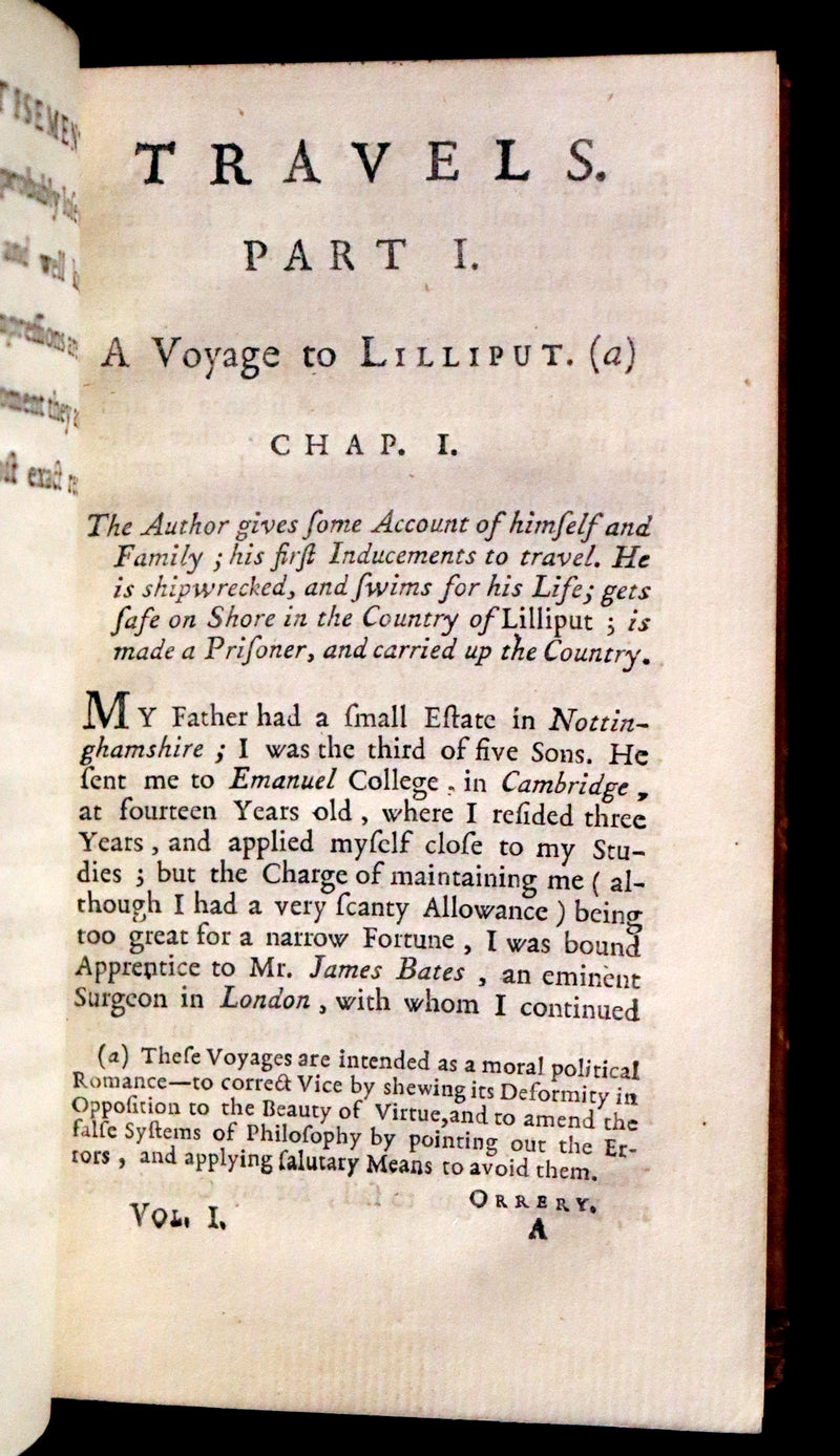 1779 Rare Book set - Gulliver's Travels Into Several Remote Nations of the World by Jonathan Swift.