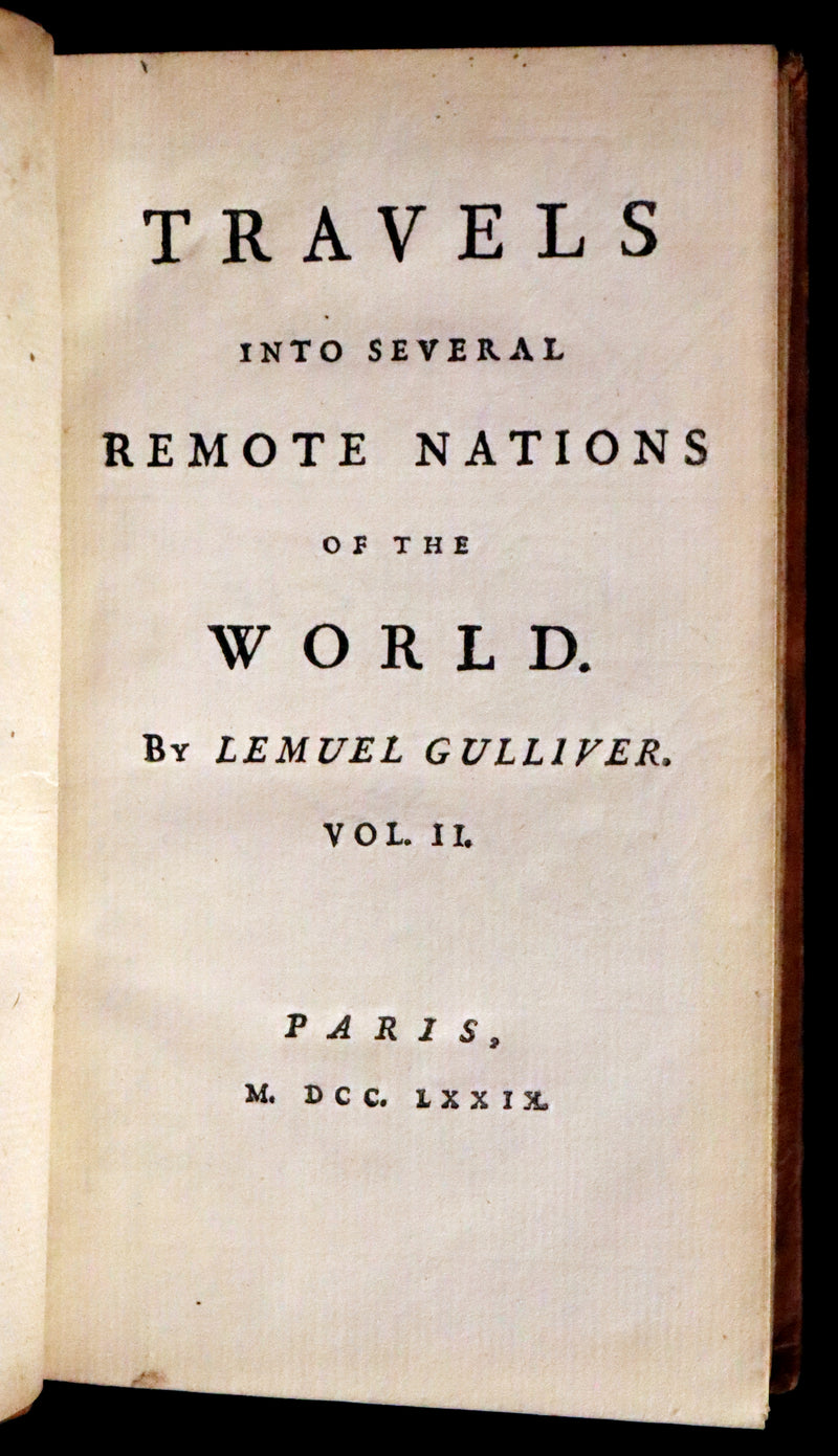 1779 Rare Book set - Gulliver's Travels Into Several Remote Nations of the World by Jonathan Swift.