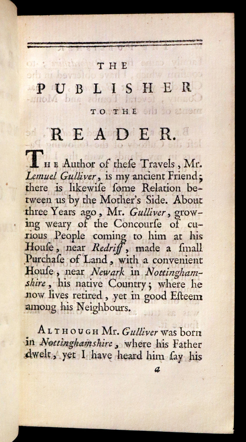1779 Rare Book set - Gulliver's Travels Into Several Remote Nations of the World by Jonathan Swift.