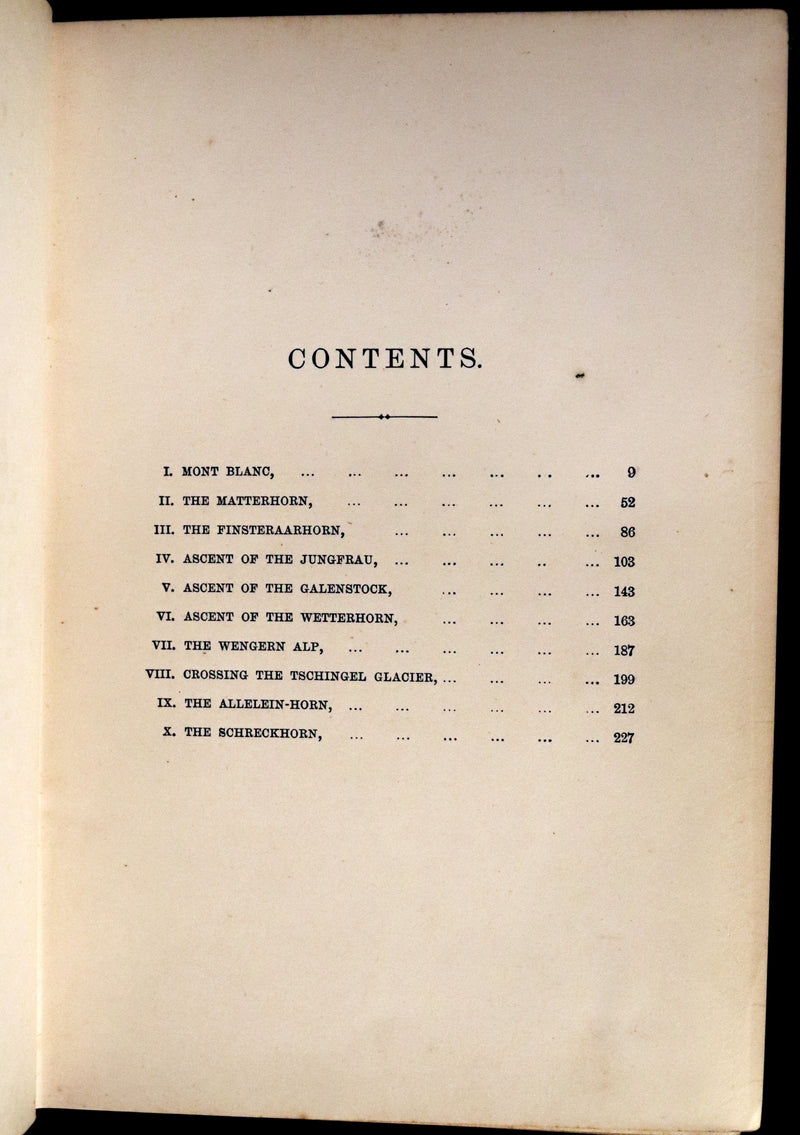 1878 Rare First Edition - ALPINE ADVENTURES, Travel & Research Among the ALPS.