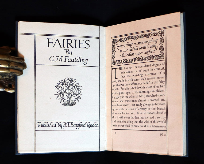 1913 Rare Book - FAIRIES by G.M. Faulding being A Fellowship Book. First Edition.