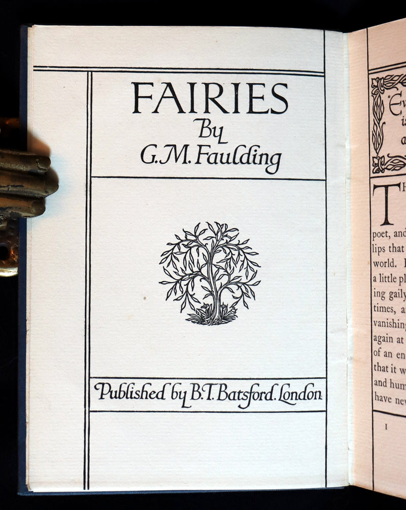 1913 Rare Book - FAIRIES by G.M. Faulding being A Fellowship Book. First Edition.