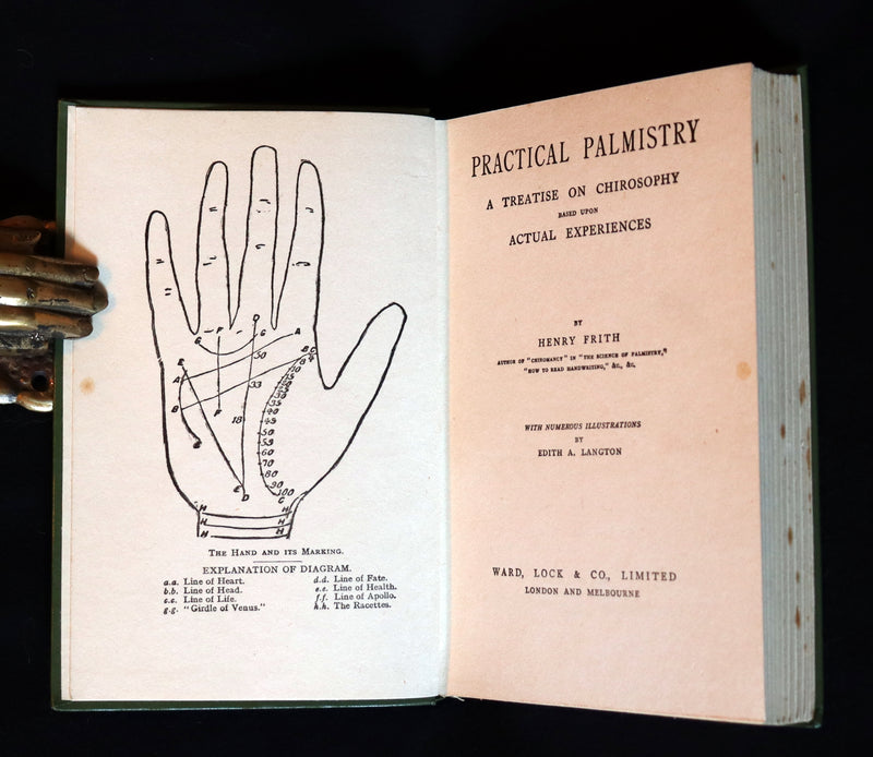 1910 Scarce CHIROMANCY Book - Practical Palmistry, Treatise on Chirosophy by Henry Frith. Illustrated.