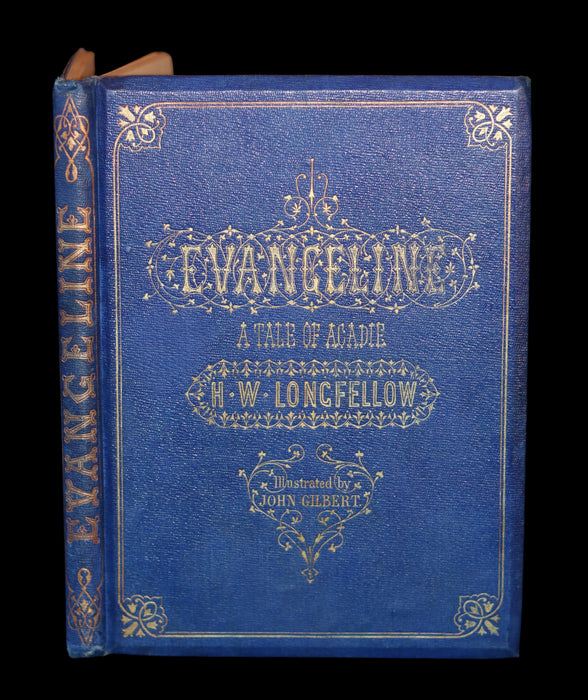 1856 Rare Victorian Book - EVANGELINE, A tale of Acadie by Henry Wadsworth Longfellow. Illustrated.