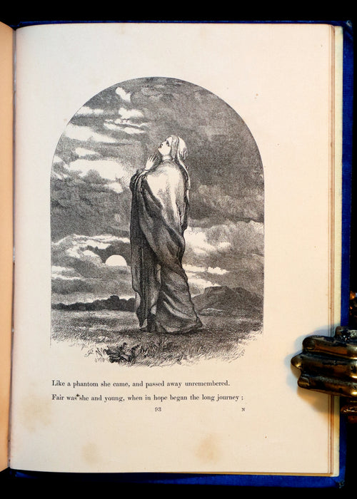 1856 Rare Victorian Book - EVANGELINE, A tale of Acadie by Henry Wadsworth Longfellow. Illustrated.