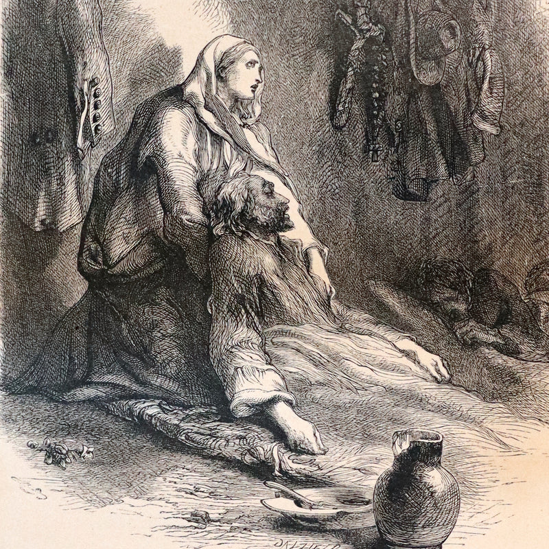 1856 Rare Victorian Book - EVANGELINE, A tale of Acadie by Henry Wadsworth Longfellow. Illustrated.