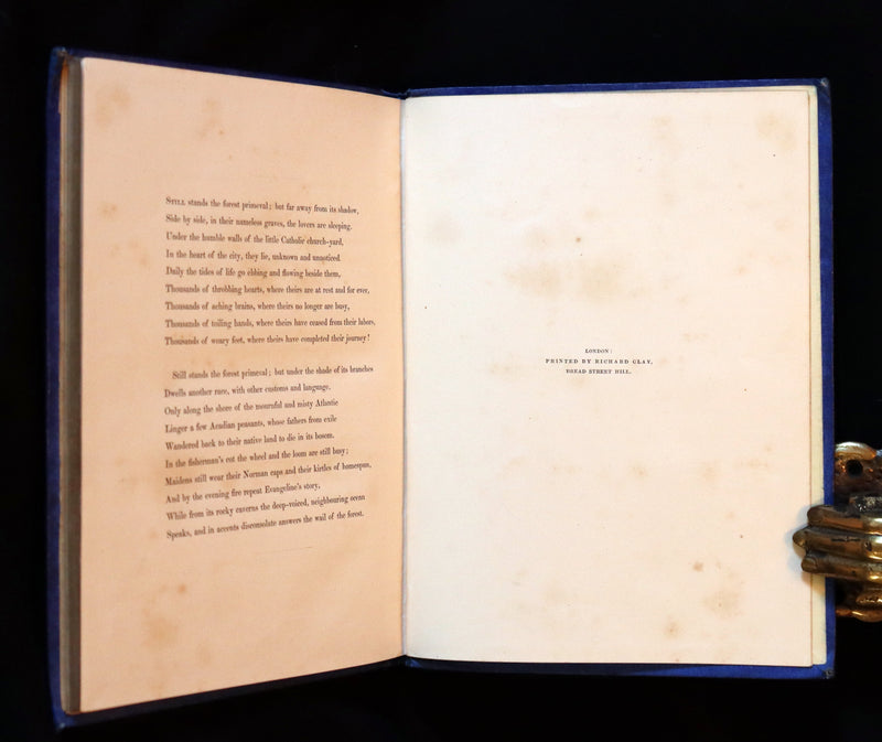 1856 Rare Victorian Book - EVANGELINE, A tale of Acadie by Henry Wadsworth Longfellow. Illustrated.