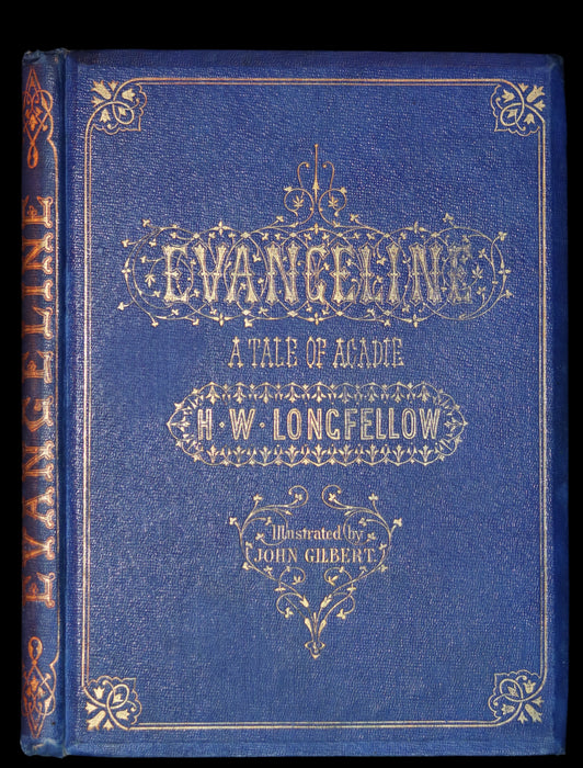 1856 Rare Victorian Book - EVANGELINE, A tale of Acadie by Henry Wadsworth Longfellow. Illustrated.