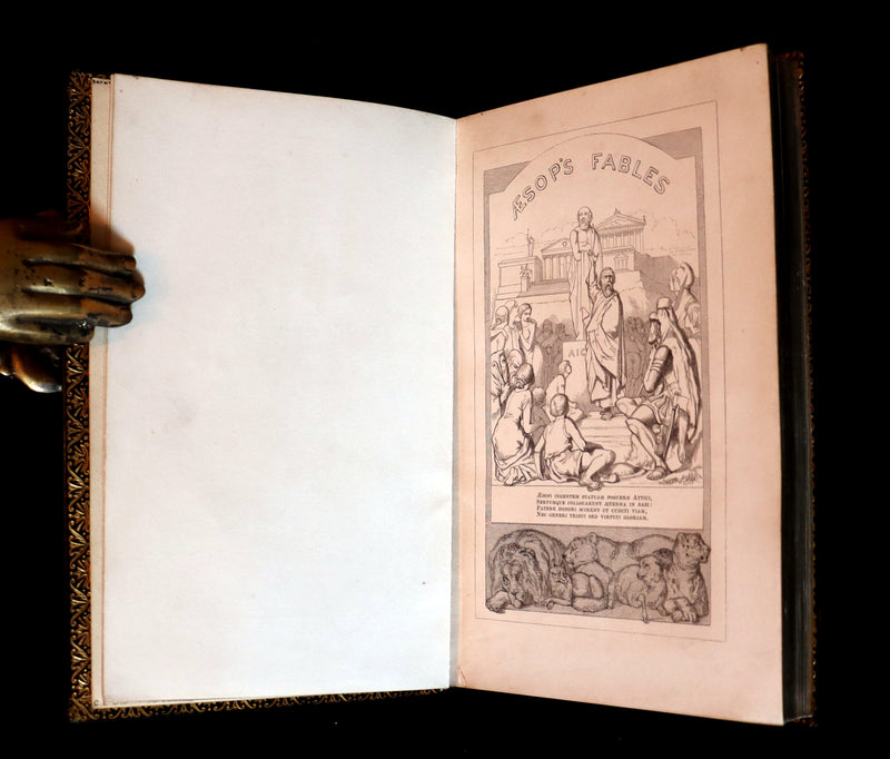 1848 Rare First Edition bound by Bayntun - AESOP'S FABLES illustrated by John TENNIEL.