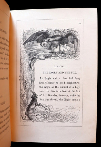 1848 Rare First Edition bound by Bayntun - AESOP'S FABLES illustrated by John TENNIEL.