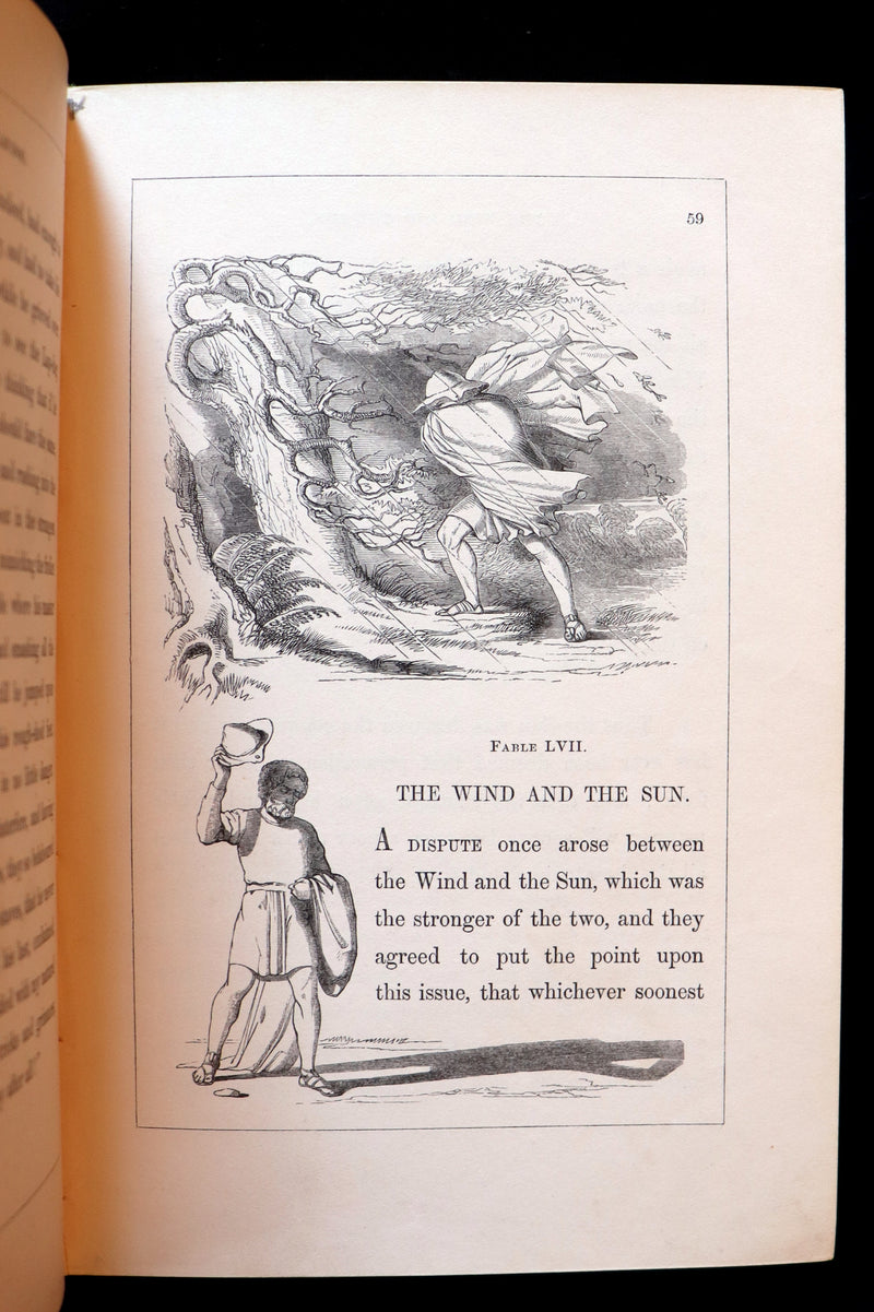 1848 Rare First Edition bound by Bayntun - AESOP'S FABLES illustrated by John TENNIEL.