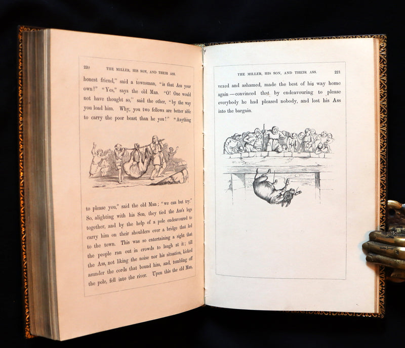 1848 Rare First Edition bound by Bayntun - AESOP'S FABLES illustrated by John TENNIEL.