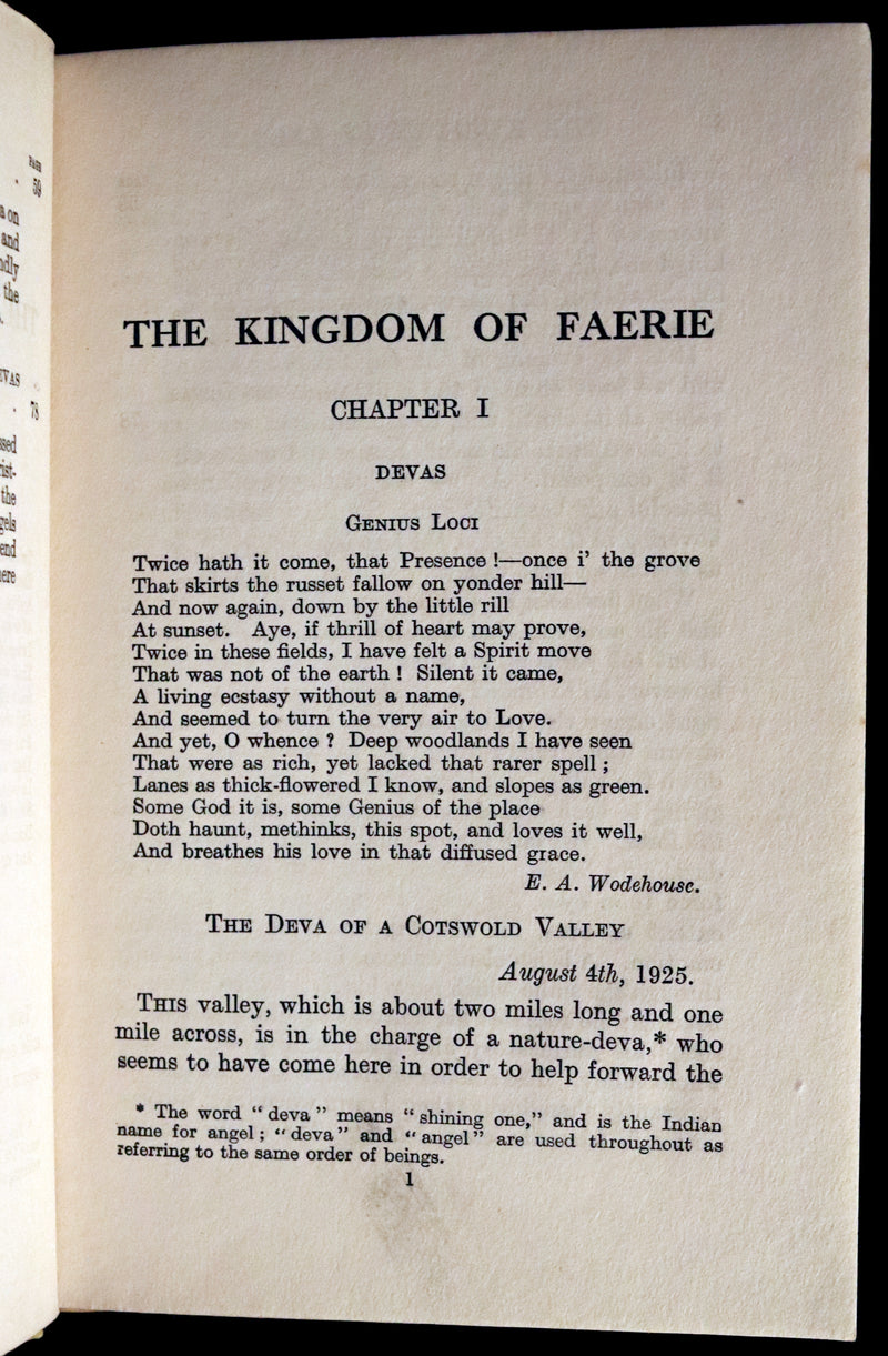 1927 Rare First Edition - THE KINGDOM OF FAERIE (Fairies) by Geoffrey Hodson. Sylphs, Gnome, Deva, Brownies, Mannikins,...