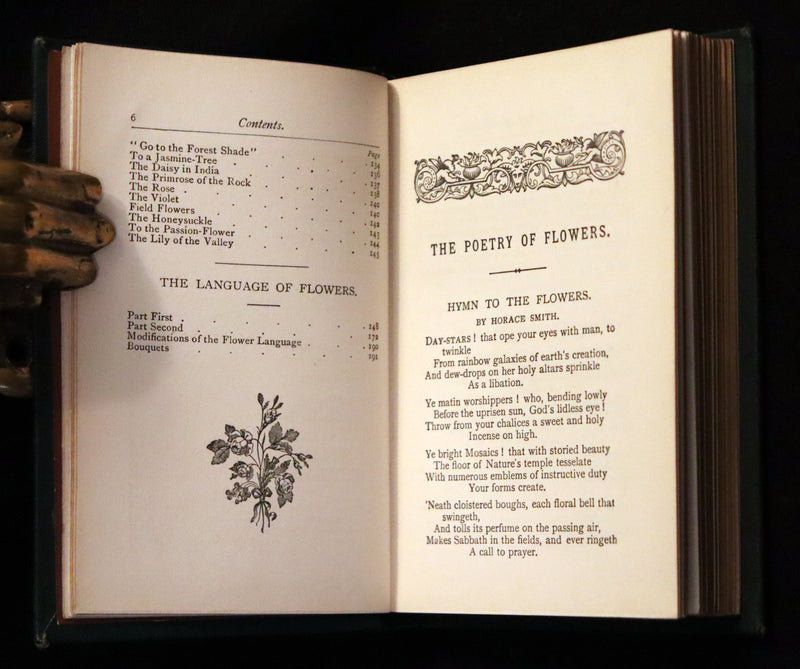 1886 Rare Floriography Book ~ The Language and Poetry of Flowers. Illustrated.