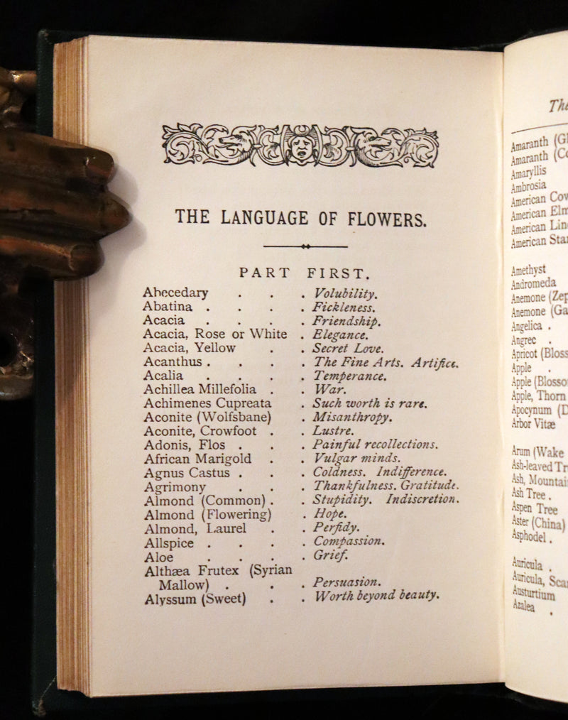 1886 Rare Floriography Book ~ The Language and Poetry of Flowers. Illustrated.