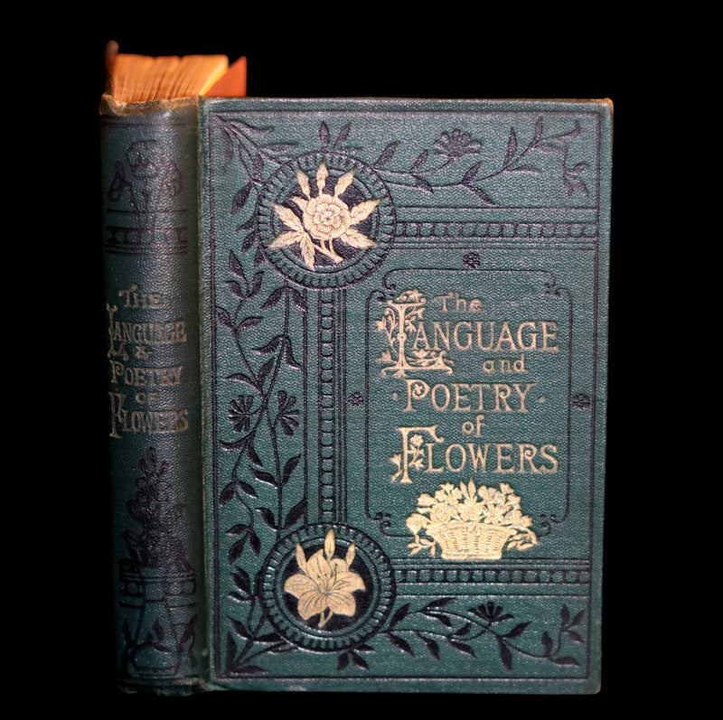 1886 Rare Floriography Book ~ The Language and Poetry of Flowers. Illustrated.