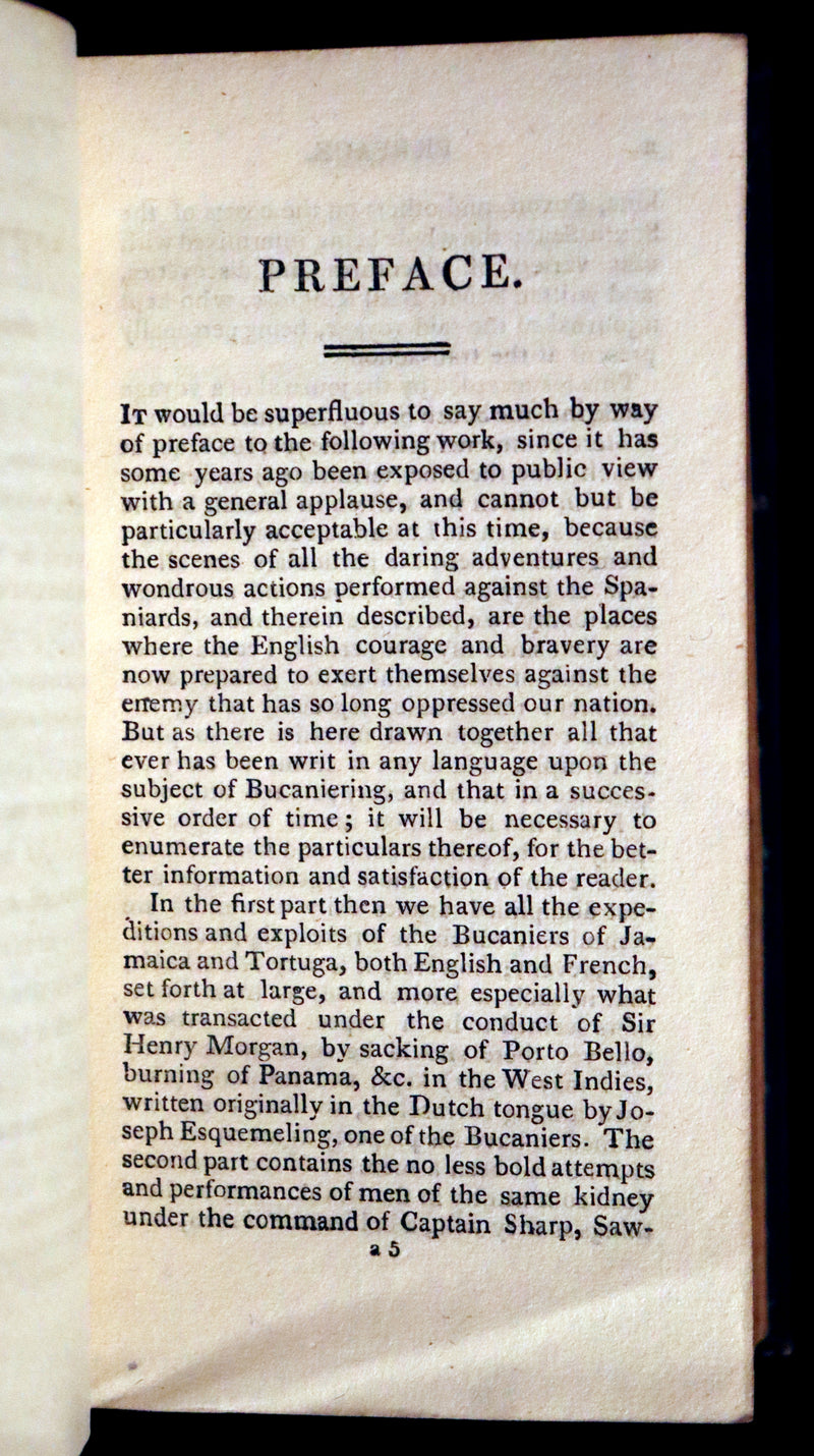 1810 Scarce Book - HISTORY OF THE BUCANIERS (BUCCANIERS) OF AMERICA, PIRATES.