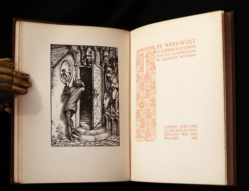 1896 Rare First Edition Book on Werewolves - THE WERE-WOLF by Clemence Housman. Illustrated.