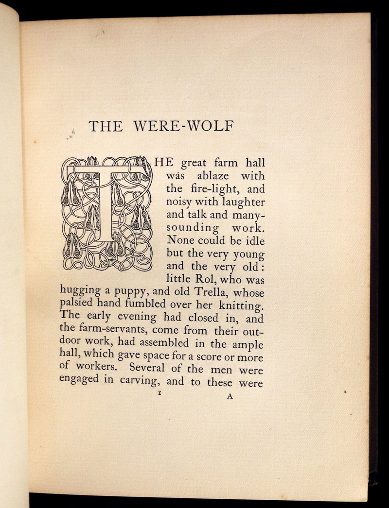 1896 Rare First Edition Book on Werewolves - THE WERE-WOLF by Clemence Housman. Illustrated.