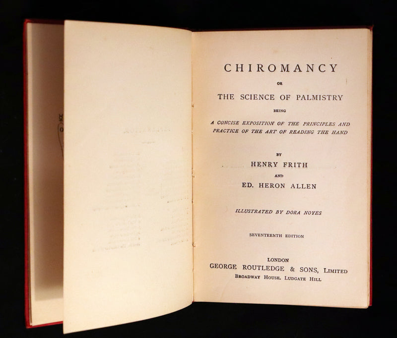 1900 Scarce CHIROMANCY Book -  The Science of Palmistry by Henry Frith. Illustrated.