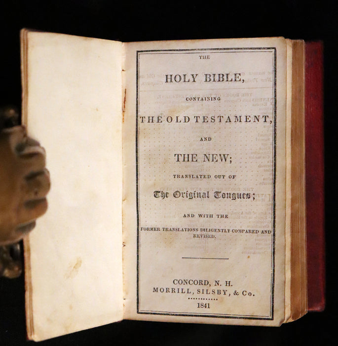 1841 Scarce Pocket Book - Concord, New Hampshire - HOLY BIBLE - Old & New Testament.