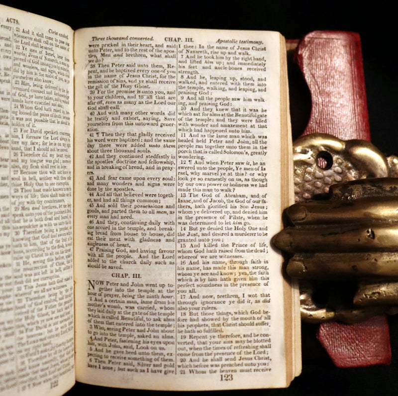 1841 Scarce Pocket Book - Concord, New Hampshire - HOLY BIBLE - Old & New Testament.