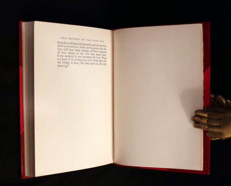 1929 Rare 1stED bound by Bayntun - The Bridge of San Luis Rey illustrated by Clare Leighton.
