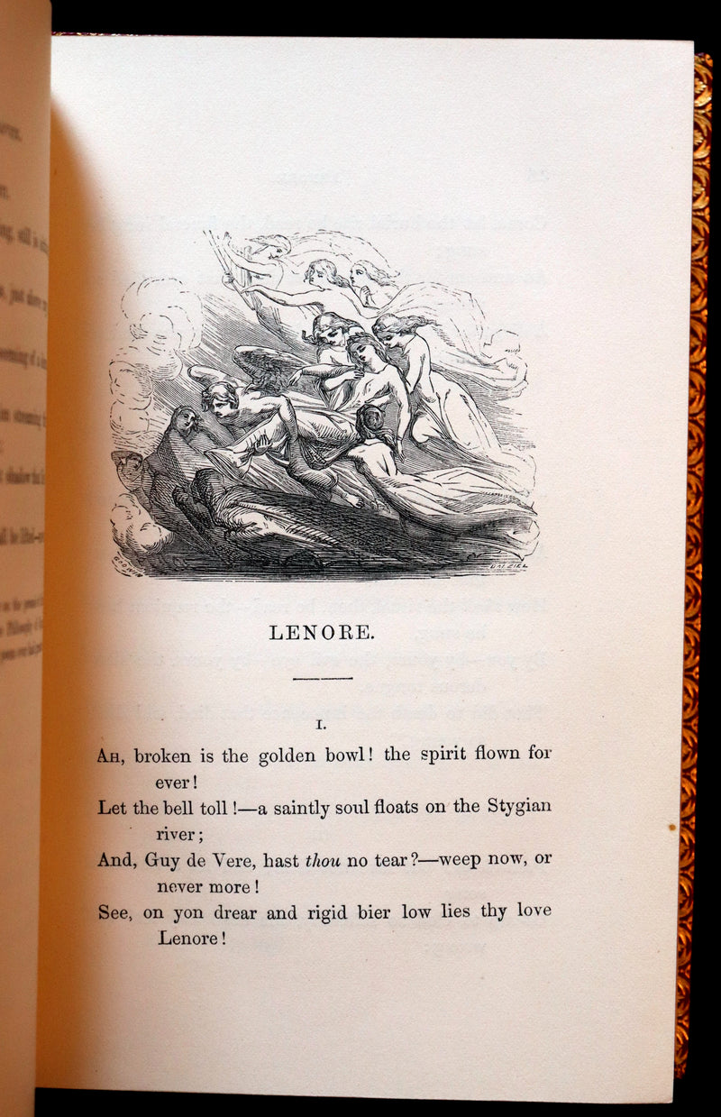 1852 Fine Bayntun Binding - The Poetical Works of EDGAR ALLAN POE. Illustrated.