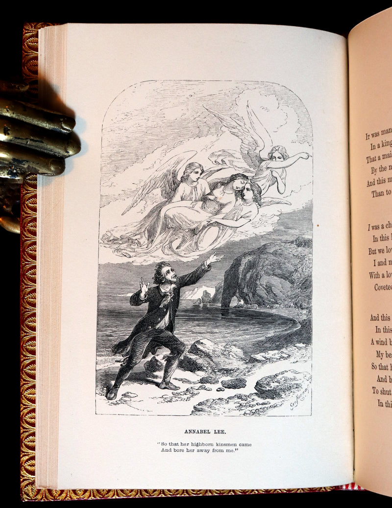 1852 Fine Bayntun Binding - The Poetical Works of EDGAR ALLAN POE. Illustrated.