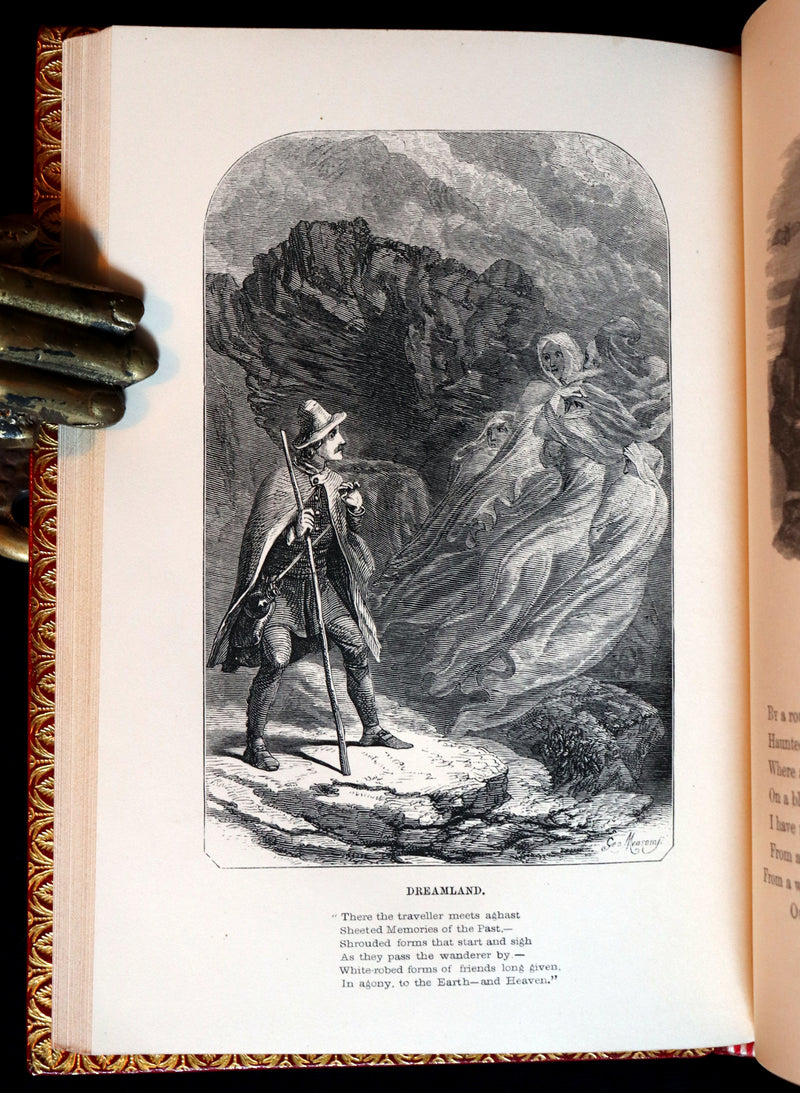 1852 Fine Bayntun Binding - The Poetical Works of EDGAR ALLAN POE. Illustrated.