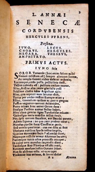 1636 Rare Latin Book - SENECA - L. Annæi Senecæ - Tragedies - Oedipus, Hercules Furens, Thyestes, etc.