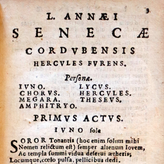 1636 Rare Latin Book - SENECA - L. Annæi Senecæ - Tragedies - Oedipus, Hercules Furens, Thyestes, etc.