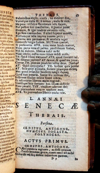 1636 Rare Latin Book - SENECA - L. Annæi Senecæ - Tragedies - Oedipus, Hercules Furens, Thyestes, etc.