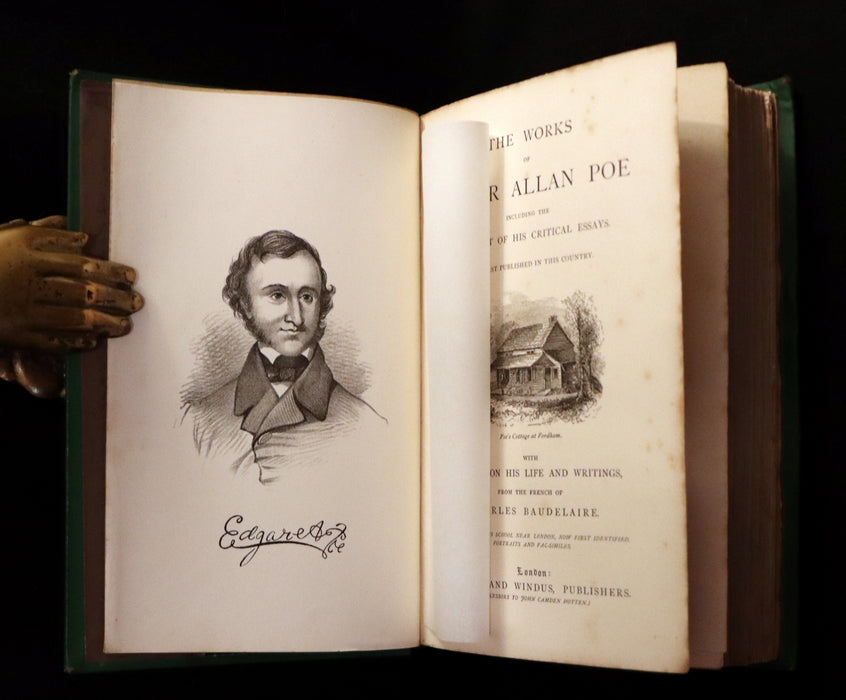 1872 Scarce Book - WORKS OF EDGAR ALLAN POE. First Edition with a Study on his Life & Writings by CHARLES BAUDELAIRE.