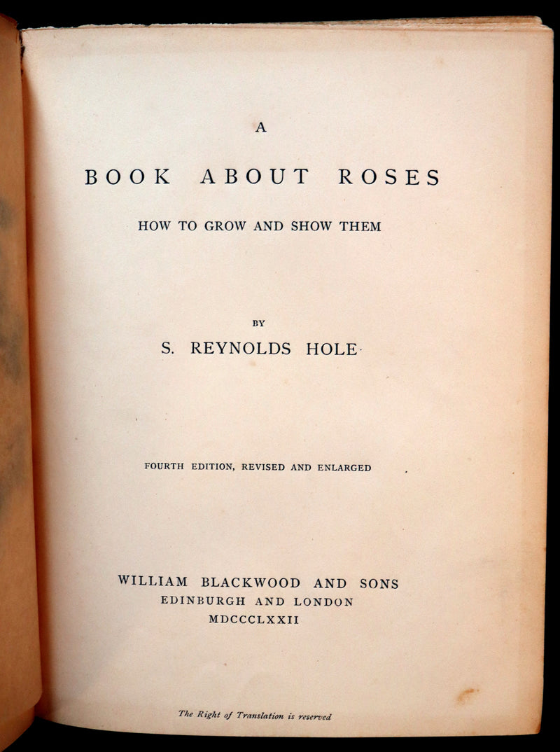 1872 Rare Victorian Gardening Book -  A Book about ROSES, How to grow and show them.