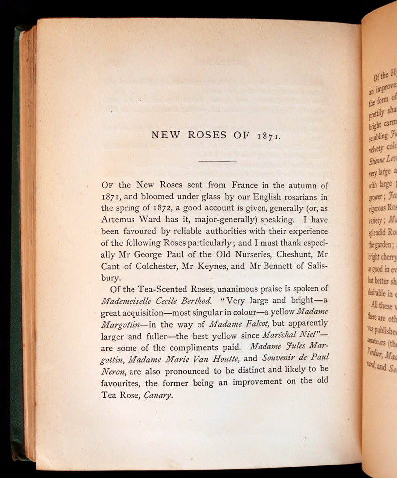 1872 Rare Victorian Gardening Book -  A Book about ROSES, How to grow and show them.