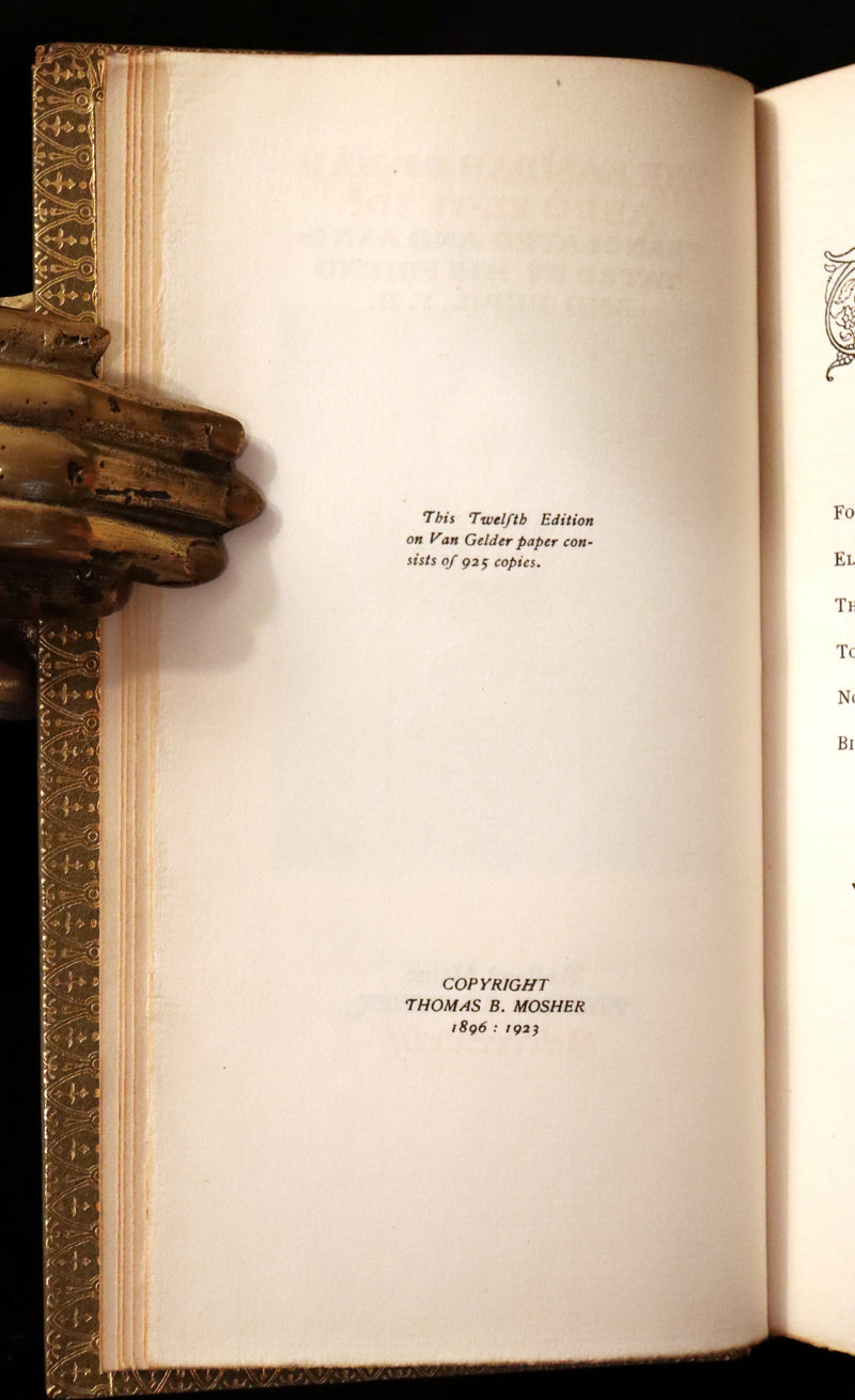 1923 Rare Limited Edition bound in Morocco - Richard Burton's KASÎDAH Of Haji Abdu El-Yezdi.