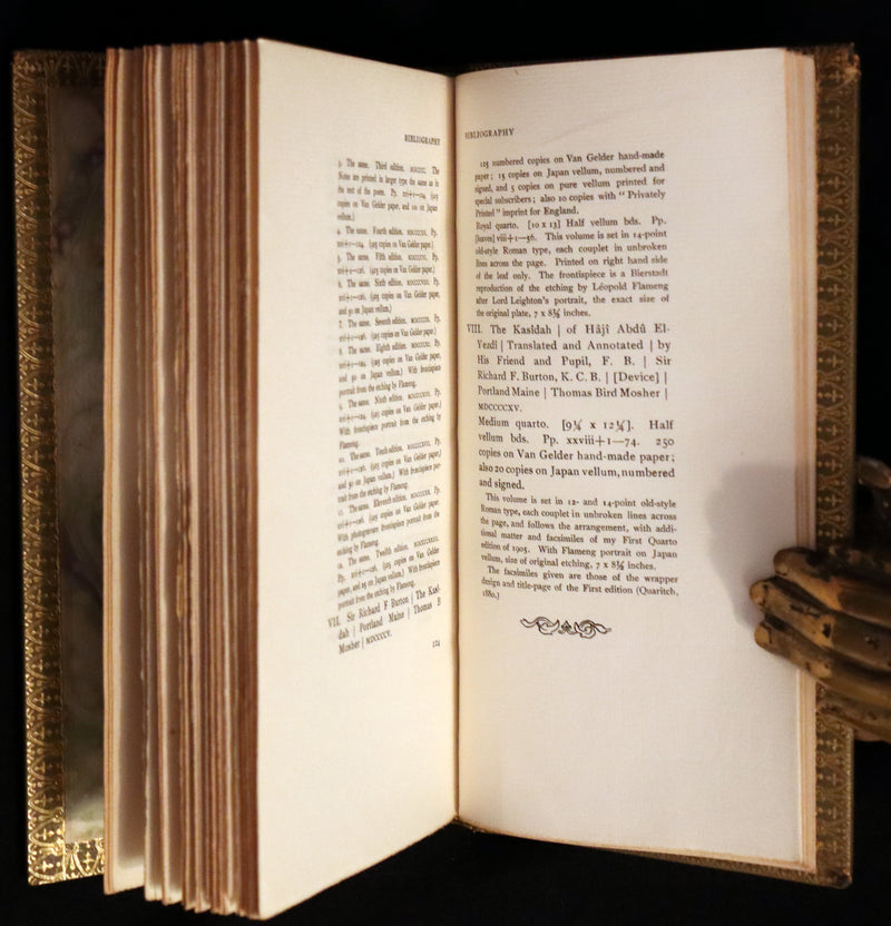 1923 Rare Limited Edition bound in Morocco - Richard Burton's KASÎDAH Of Haji Abdu El-Yezdi.