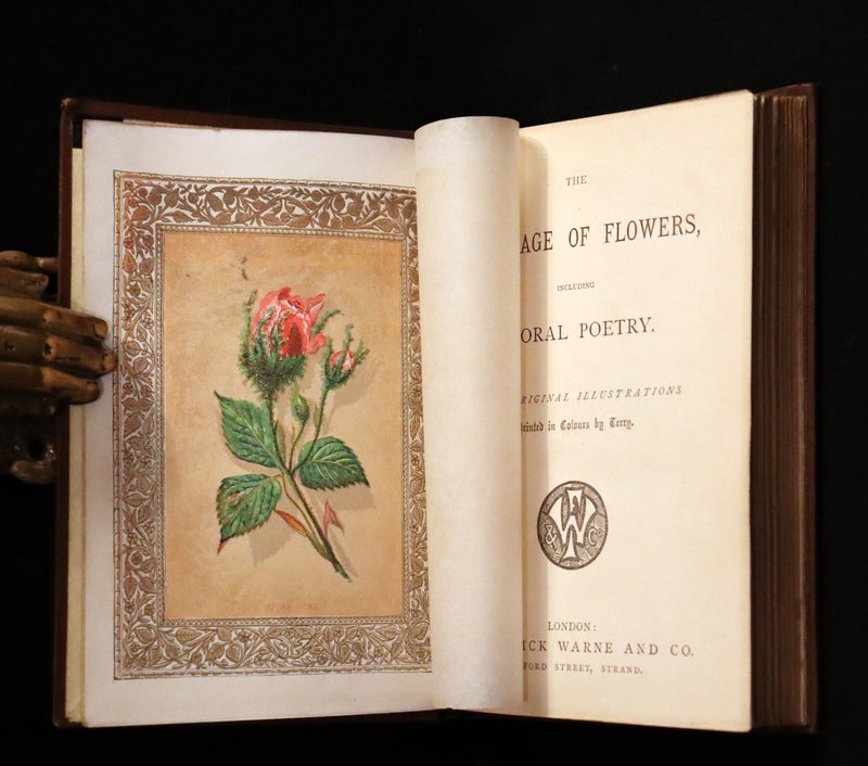1870 Scarce Floriography Book ~ The Language of Flowers Including Floral Poetry Illustrated.
