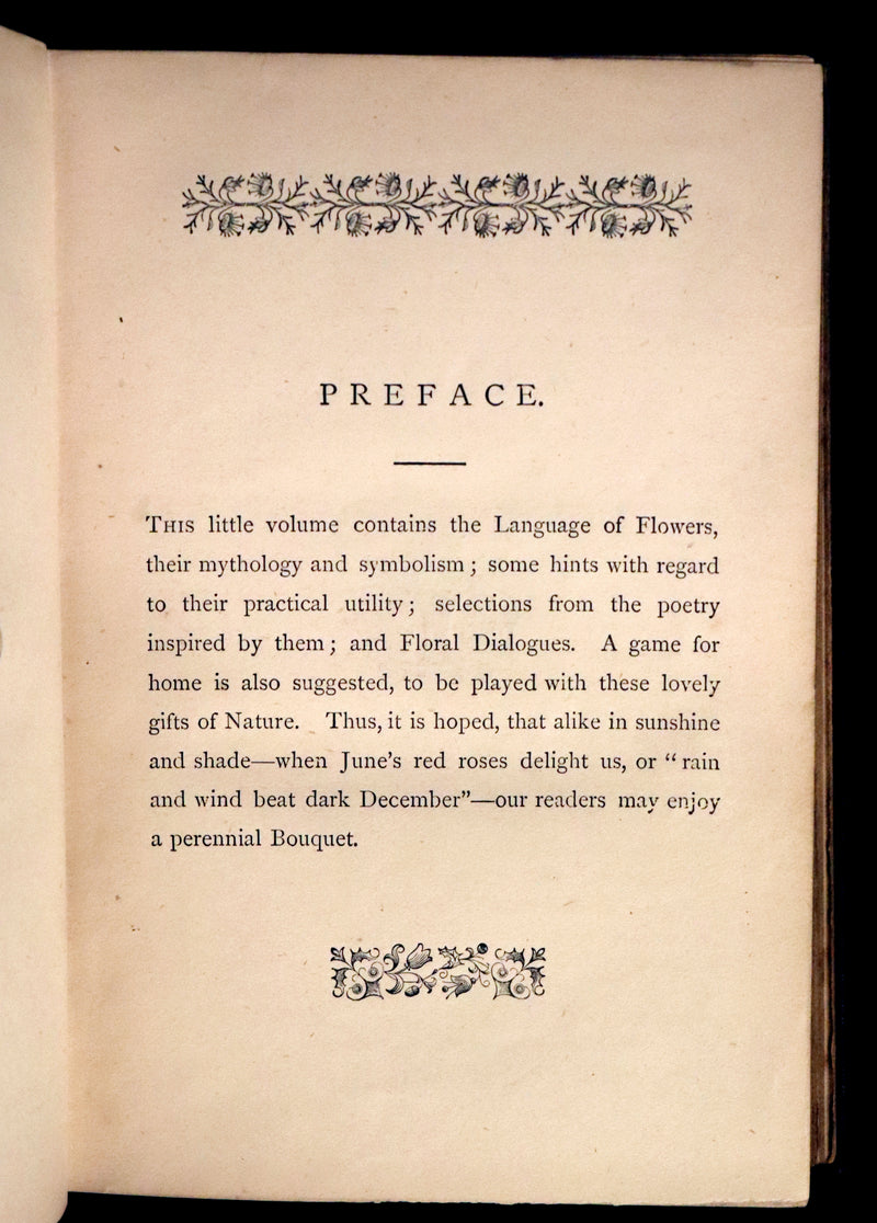 1870 Scarce Floriography Book ~ The Language of Flowers Including Floral Poetry Illustrated.