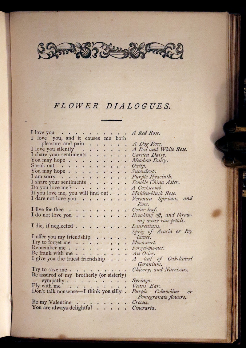1870 Scarce Floriography Book ~ The Language of Flowers Including Floral Poetry Illustrated.